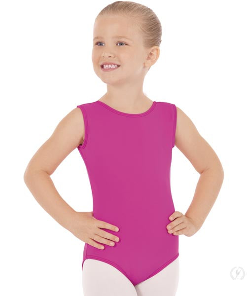 Eurotard 4489 Girls Microfiber Tank Leotard Fuschia